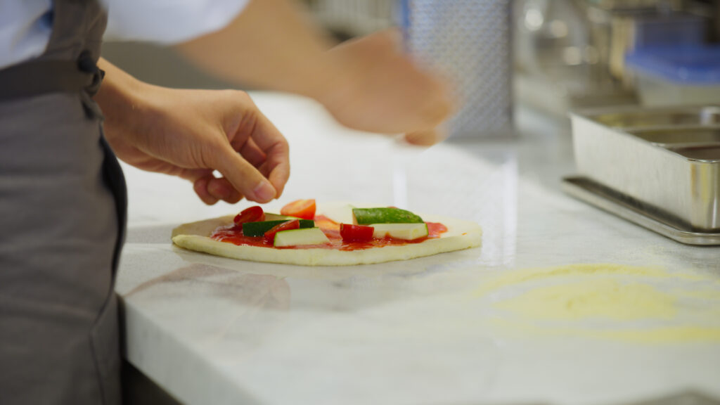 ピザ　調理過程